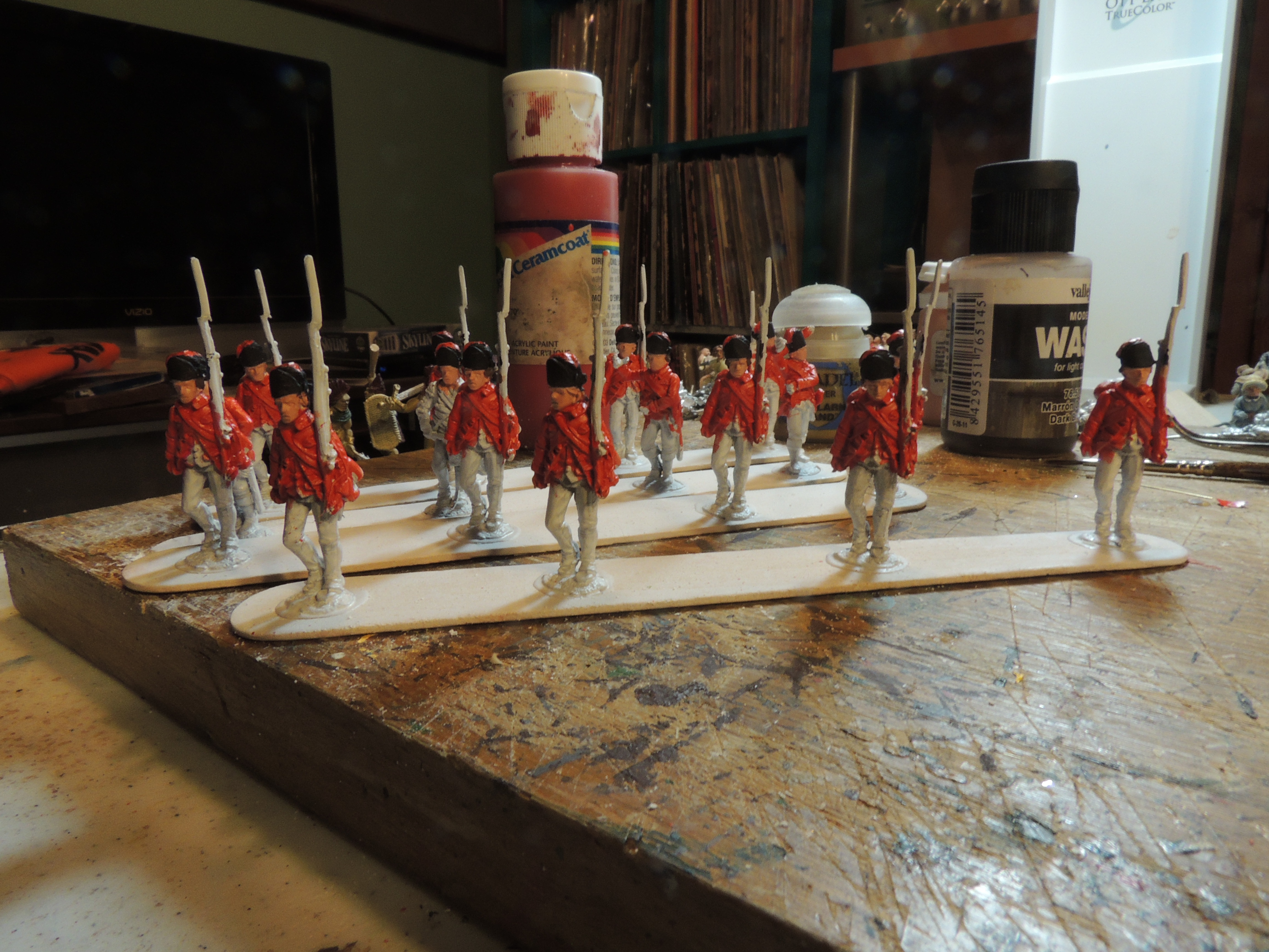 Stalled out painting the Volunteers of Ireland today.  Will make progress this week.  
